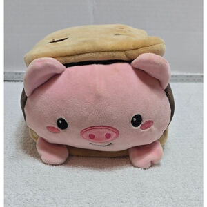 Baby Unbranded Stuffed Animal Pig in Toast One Size Pink Brown